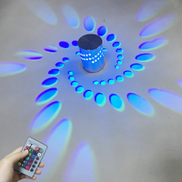 Lampe de nuit unique à télécommande RGB 3W, forme de fleur à cinq pétales, lampe murale LED pour décoration intérieure, hôtel et salon