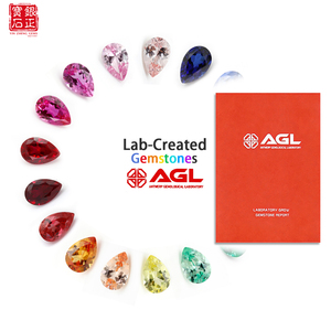 Venta al por Mayor de Gemas Sueltas de Zafiro Cultivado en Laboratorio, Multicolores, Corte <span class=keywords><strong>Pera</strong></span>, con Certificado AGL, Personalización para <span class=keywords><strong>la</strong></span> Creación de Joyería DIY - Product Image 4