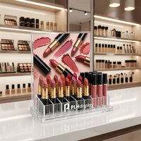 Présentoir personnalisé en acrylique transparent pour rouges à lèvres, support de rangement pour gloss et maquillage, présentoir de comptoir pour cosmétiques, vente en gros