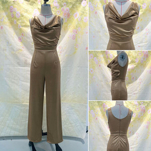 <span class=keywords><strong>Mono</strong></span> <span class=keywords><strong>de</strong></span> Verano BYJ281 <span class=keywords><strong>de</strong></span> Último Diseño para Mujer, Elegante, <span class=keywords><strong>de</strong></span> Satén, sin Mangas, con Cuello Tipo Capucha, Cintura Alta y Pierna Ancha - Product Image 6