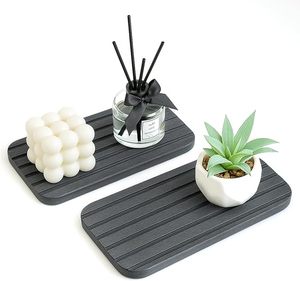 CF Confezione da 2 Vassoi Assorbenti in Terra Diatomacea per Bagno e Cucina, Asciugatura Rapida, Porta Sapone e Organizzatore per Lavello - Product Image 1