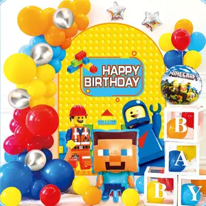 Wholesale cartoon modeling game Superman children's birthday party decorative latex balloon set