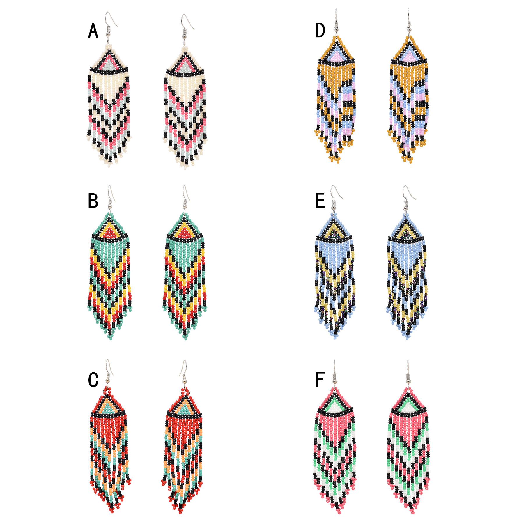 Bohemian Long Tassel Beaded Earrings – Handmade Boho Statement Dangle Earrings For Women, Big Fringe Jewelry