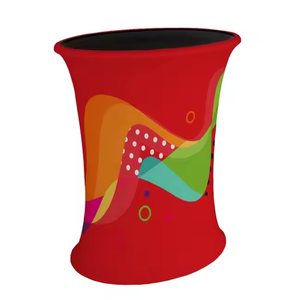 Custom Oval Pop up Counter <b>Foldable</b> Trade Show Counter <b>Desk</b> Pop up Booth Table With LED Light - Product Image 3