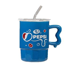 Mug en céramique Coca-Cola avec couvercle et paille 350 ml, idéal pour un cadeau et un usage quotidien - Product Image 4