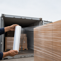 Film plastique étirable imperméable LLDPE, largeur 500 mm, rouleau de 300 m pour emballage de palettes en entrepôt frigorifique, 3,5 kg chacun