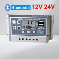 Contrôleur de charge solaire MPPT PWM Wifi Bluetooth 10A 30A 12V 24V Auto Double USB Déchargeur de charge Affichage LED pour panneau solaire