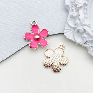 Rose rouge gouttes d'huile bricolage bijoux faits à la main accessoires alliage pendentif bijoux pendentif matériel métal bijoux Rose - Product Image 6