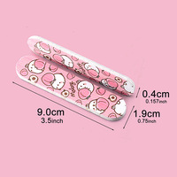 Mini lime à ongles zébrée double face, grain grossier/fin, motif droit, logo personnalisé, pour salon de manucure professionnel