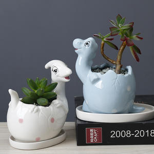 <span class=keywords><strong>Maceta</strong></span> <span class=keywords><strong>de</strong></span> Cerámica con Diseño <span class=keywords><strong>de</strong></span> Dibujos Animados, Blanca con Puntos, Resistente a la Corrosión, para Escritorio, con Diseño Abstracto <span class=keywords><strong>de</strong></span> <span class=keywords><strong>Dinosaurio</strong></span> - Product Image 2