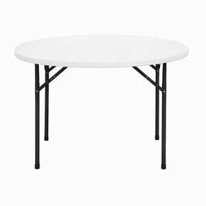 Otros muebles de exterior Mesa redonda plegable portátil impermeable para exteriores - Mesa redonda de plástico para patio - Product Image 1