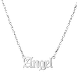 In Acciaio Inox personalizzata Su Ordinazione Targhetta Collana Gothic Placcato Oro di Angelo Del Bambino Della Ragazza Della Lettera Del Pendente Della Collana Per Le <span class=keywords><strong>Donne</strong></span> - Product Image 6