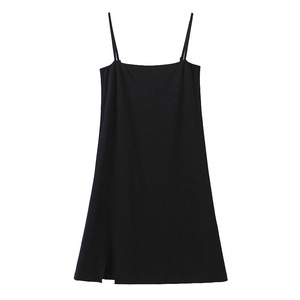 Vestido Tipo Slip Negro Happy Plus, Modelo N7977-1, de Gasa y Algodón, Talla Grande, Estilo Profesional, Cintura Natural, Color Sólido - Product Image 2