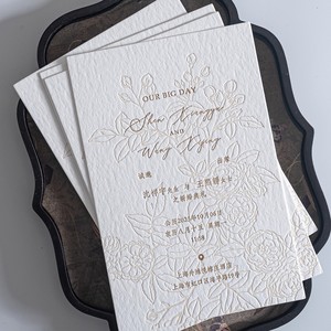 Sang Trọng 400G Bông Dập Nổi Debossed Thiệp Mời Đám Cưới Bán Buôn Thanh Lịch Tùy Chỉnh Thiết Kế Thiệp Mời Thẻ Cho Đám Cưới Đảng - Product Image 6