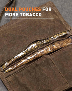 กระเป๋าใส่ยาสูบผ้าแคนวาสเคลือบแว็กซ์สำหรับไปป์ 2 ชิ้น พร้อมขาตั้งพับได้ กระเป๋าใส่ไปป์สำหรับสูบบุหรี่ - Product Image 6