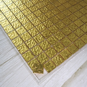 Khách sạn sang trọng backsplash trang trí tường Kính 24K lá vàng lá vàng Gạch Mosaic Vàng - Product Image 4