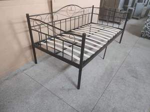 Modern Design Simple Bedroom Living Room Black Steel Iron Steel Frame Adult Metal Single <b>Folding</b> <b>Sofa</b> <b>Bed</b> - Product Image 5