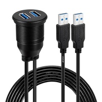 Câble de données affleurant à montage USB mâle vers USB 3.0 Câble d'extension étanche mâle vers femelle