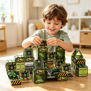 Eli Toys - Bloques de Construcción de ABS de 7,5 cm, Serie <span class=keywords><strong>Militar</strong></span>, Kit de Rompecabezas de Construcción 3D Educativo STEM para Niños de 4 a 14 Años - Product Image 2