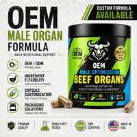 Capsules d'organes de bœuf nourri à l'herbe OEM – Complément alimentaire quotidien pour hommes, vitalité et santé de la prostate