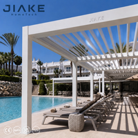 Pergola à lames orientables rétractables Jiake avec toit motorisé réglable pour piscine, hôtel, restaurant, gazebo extérieur en aluminium