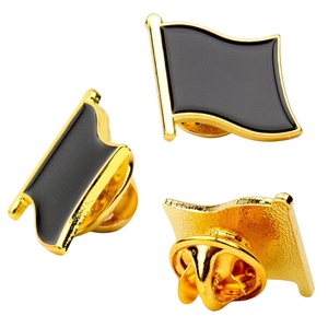 20 năm nhà máy tùy chỉnh vô Chính Phủ Cờ đen kim loạ<span class=keywords><strong>i</strong></span> men ve áo Pin Quà Tặng thủ công - Product Image 1