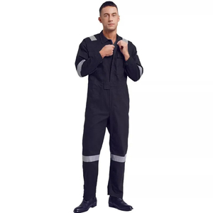 Combinaison de travail unisexe noire réfléchissante à manches longues en polycoton, uniforme de sécurité respirant et durable TAGCO SAFETY - Product Image 6