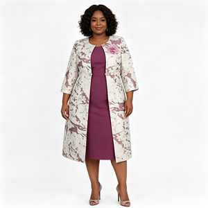 Elegant <b>Women's</b> 2-Piece Dress and <b>Jacket</b> Set for <b>Wedding</b> Guests Church or Formal Evening Events with Flattering Fit - Product Image 1