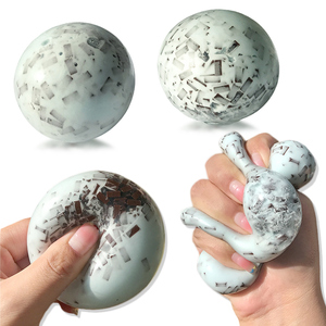 Crunchy Mint Green Black Handmade Ball TPR <b>Squishy</b> Toy Stress Relief Creative Gift for Kids Adults Gifts with Cool Ambiance - Product Image 1