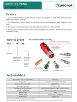 Raccord rapide universel 5-en-1 en acier inoxydable SS304, type de sécurité pour échappement, raccord cannelé 1/4" NPT, connecteur pneumatique, origine Chine, 0,2 kg