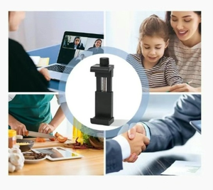 Adaptateur de trépied pour smartphone, support de téléphone portable pour tous les téléphones, rotation verticale et horizontale, pince réglable en plastique pour bureau - Product Image 6