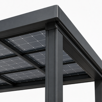Abri solaire photovoltaïque étanche 10 kW avec panneaux monocristallins haute efficacité et recharge de véhicules électriques pour villas, hôtels et usage commercial
