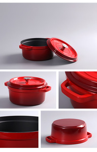 Casserole en <span class=keywords><strong>fonte</strong></span> <span class=keywords><strong>émaillée</strong></span>, style européen ancien, compatible induction, avec couvercle en <span class=keywords><strong>fonte</strong></span> - Product Image 3