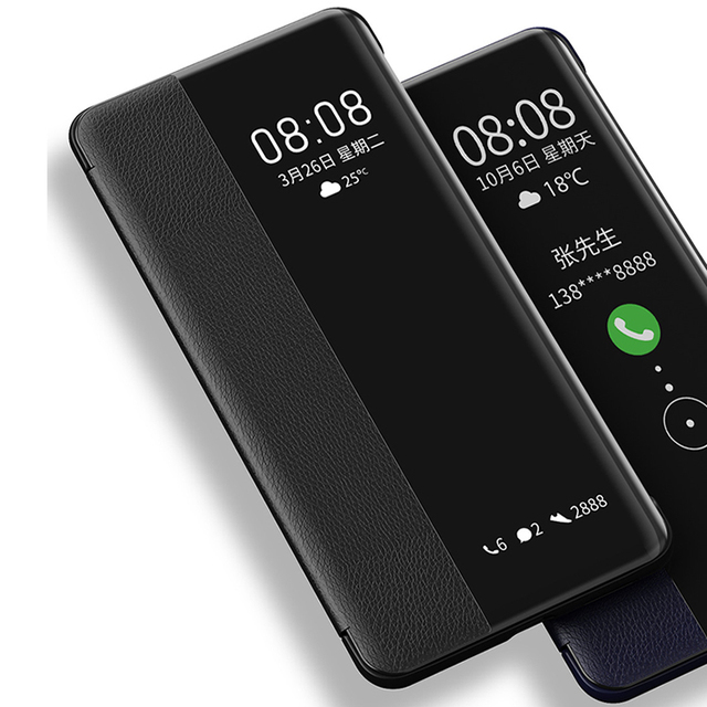 Leather Flip Smart View Window Auto Sleep Wake Cell Phone Case for Iphone 13 Pro Max Mini Clear View Pu Flip Smart Phone Case