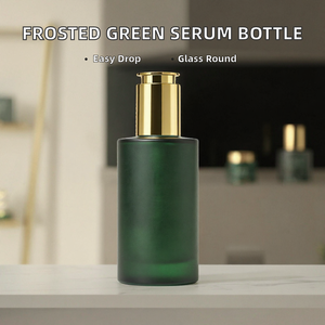 Nouvelle mode – Flacon compte-gouttes en verre dépoli vert 30 ml, estampage à chaud, marque <span class=keywords><strong>Keyo</strong></span>, pour huiles essentielles, soins capillaires, soins de la peau, faux cils - Product Image 2
