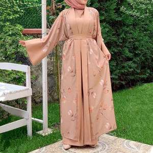 Abaya para Mujer, Túnica Árabe, Abrigo Abaya Largo Abierto Musulmán <span class=keywords><strong>de</strong></span> Invierno para Mujer - Product Image 6