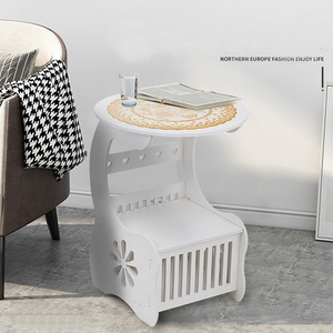 <strong>Side</strong> <strong>Table</strong>, <strong>White</strong> Modern Home Decor Coffee and Tea <strong>Table</strong> for Living Room, Bedroom and Balcony - Product Image 3