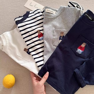 Children's Long Sleeve T-Shirt Striped Solid Color Cotton <b>Base</b> <b>Layer</b> Shirt Boys Autumn Wear - Product Image 2
