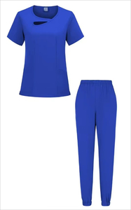 Tenues d'uniformes médicaux unisexes à col en V de haute qualité pour professionnels, ensembles de blouses tissées avec détection d'aiguilles et service OEM pour hôpitaux et cliniques - Product Image 2