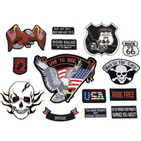 Patchs de broderie de logo au design personnalisé en gros patchs de moto au fer à repasser patchs brodés de motard de club de moto pour vestes