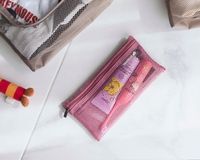 Pochette à brosse à dents tendance avec fermeture éclair, trousse de toilette, sac de rangement, sac de voyage pour enfants, sacs en filet pour maquillage