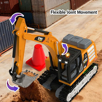 Mini Excavatrice RC en métal à l'échelle 1:64, véhicule de construction, chargeur, contrôle entièrement proportionnel, modèle réaliste, jouet pour enfants, cadeau