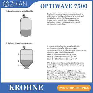 เรดาร์วัดระดับแบบไม่สัมผัสต่อเนื่อง KROHNE 80 GHz พร้อมเสาอากาศแบบเลนส์แบน รุ่น OPTIWAVE 7500 - Product Image 2