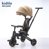 Tricycle d'équilibre léger Kidilo pour bébé, tricycle à pédales pour enfants, vélo à pousser anti-basculement pour enfants de 6 mois à 3 ans, vélo à pédales pour enfants