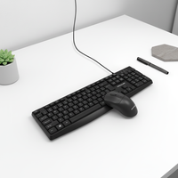 COOCAA CAS-300 Clavier et souris filaires USB pour jeux, 104 touches, taille standard, plug-and-play, ergonomique, étanche, pour PC/ordinateurs portables