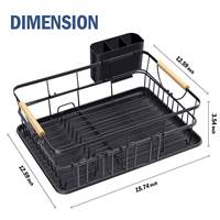 Égouttoir à vaisselle en acier au carbone pour comptoir, support pour ustensiles de cuisine avec étagère de rangement sous évier pour vaisselle