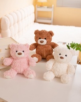 Peluche super douce en fourrure de lapin Brosse à cheveux Jouet mignon petit ours avec rembourrage en coton PP 26 cm Unisexe pour les âges 14+