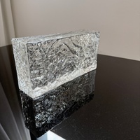 Brique de verre solide 50x100x200mm avec texture double roche pour décoration murale architecturale de luxe, décoration d'hôtel, vente en gros