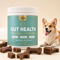 Probiotiques aromatisés à la viande pour chiens, 7 souches, soutien digestif et intestinal, prébiotiques, friandises à mâcher souples, haute palatabilité, ODM