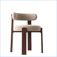 Chaise de salle à manger contemporaine en bois massif avec revêtement en cuir, design pliable, dossier haut de gamme moderne de style nordique français pour nouvelle maison